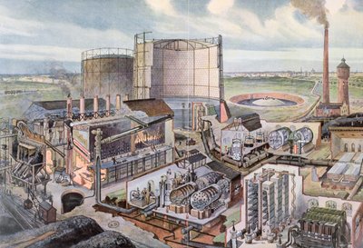 Querschnitt einer Gasfabrik von August Dressel